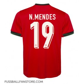 Portugal Nuno Mendes #19 Replik Heimtrikot EM 2024 Kurzarm